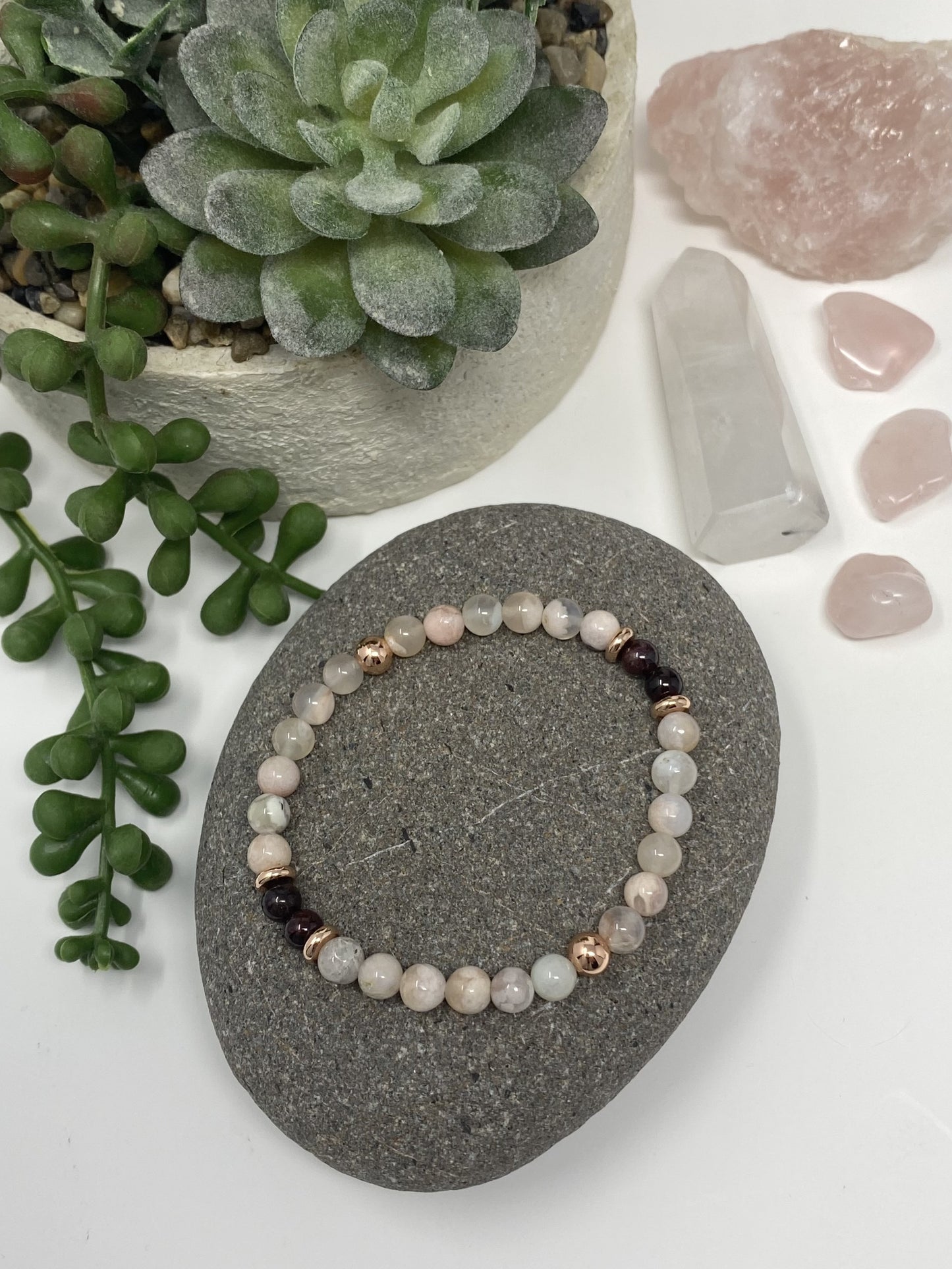 Flower Agate with Garnet ~ Bloom